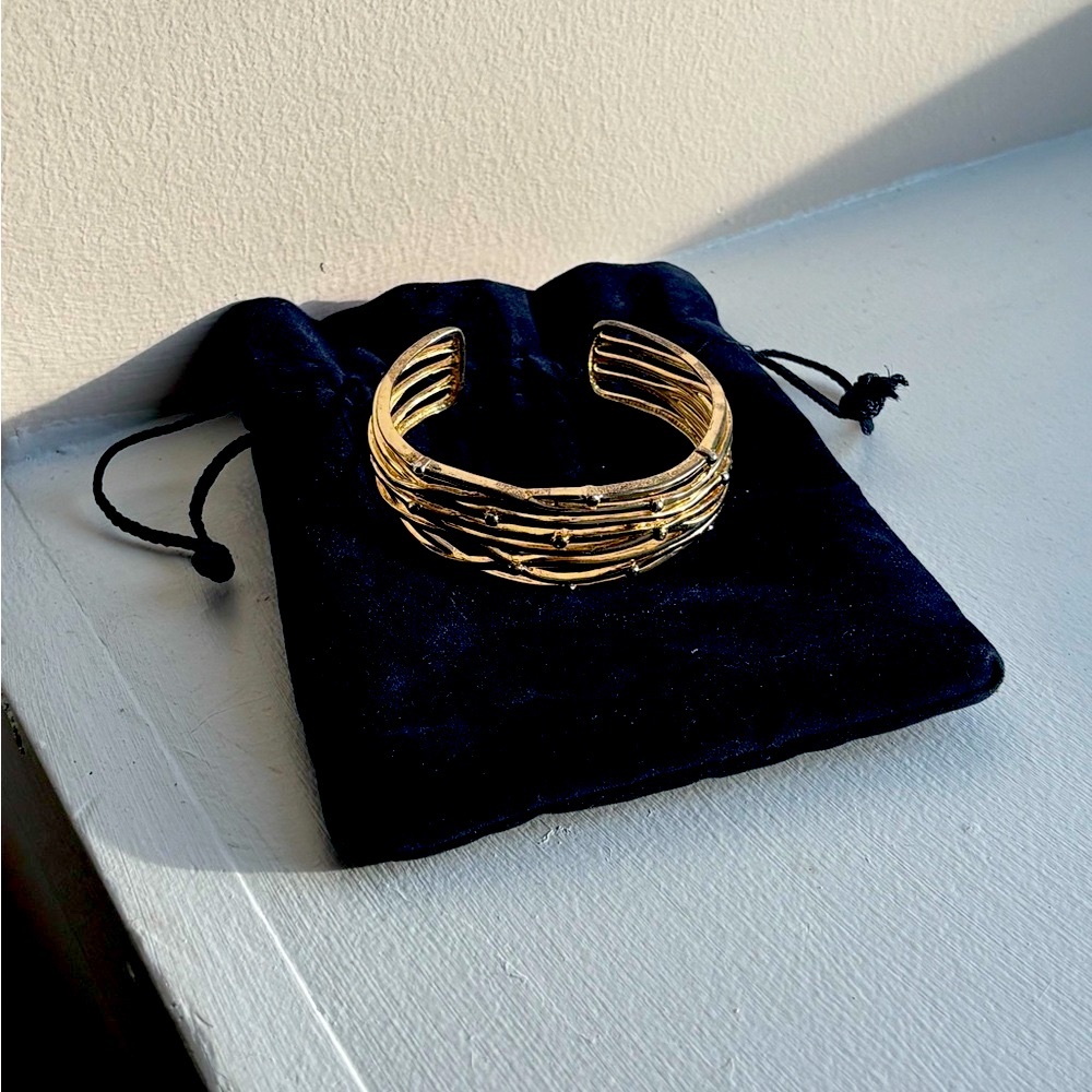 ✨ 22K Gold-Plated Silver Cuff Bracelet ✨